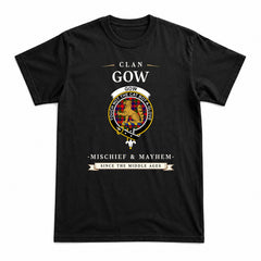 Gow (or McGouan) Tartan Crest Mischief and Mayhem T-shirt
