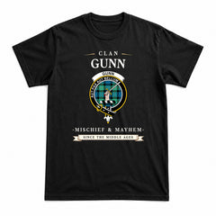 Gunn Ancient Tartan Crest Mischief and Mayhem T-shirt