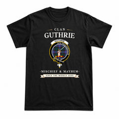 Guthrie Modern Tartan Crest Mischief and Mayhem T-shirt