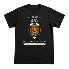 Hay Ancient Tartan Crest Mischief and Mayhem T-shirt
