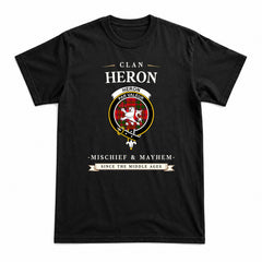 Heron Tartan Crest Mischief and Mayhem T-shirt