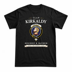 Kirkaldy Tartan Crest Mischief and Mayhem T-shirt