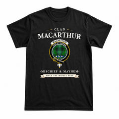 MacArthur Ancient Tartan Crest Mischief and Mayhem T-shirt