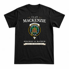 MacKenzie Ancient Tartan Crest Mischief and Mayhem T-shirt