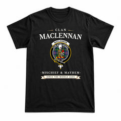 MacLennan Ancient Tartan Crest Mischief and Mayhem T-shirt