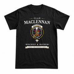 MacLennan Modern Tartan Crest Mischief and Mayhem T-shirt
