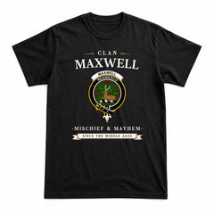 Maxwell Hunting Tartan Crest Mischief and Mayhem T-shirt