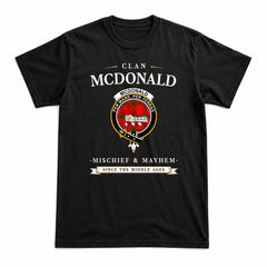 McDonald of Sleat Tartan Crest Mischief and Mayhem T-shirt