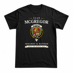 McGregor Modern Tartan Crest Mischief and Mayhem T-shirt