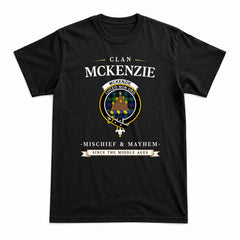 McKenzie Modern Tartan Crest Mischief and Mayhem T-shirt