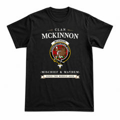 McKinnon Modern Tartan Crest Mischief and Mayhem T-shirt