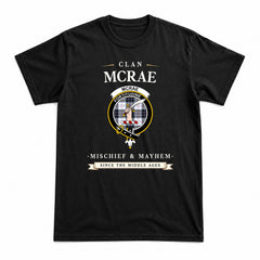 McRae Dress Modern Tartan Crest Mischief and Mayhem T-shirt