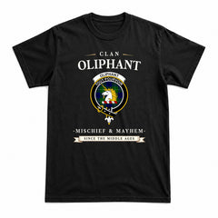 Oliphant Modern Tartan Crest Mischief and Mayhem T-shirt
