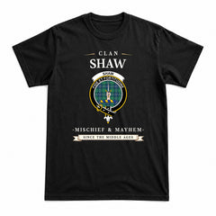 Shaw Ancient Tartan Crest Mischief and Mayhem T-shirt
