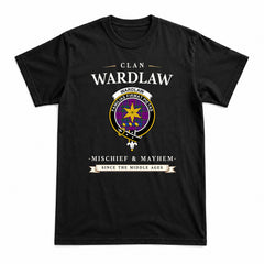 Wardlaw Modern Tartan Crest Mischief and Mayhem T-shirt