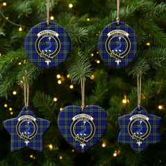 Arbuthnot Modern Tartan Crest Christmas Ceramic Ornament