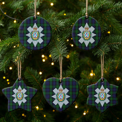 Black Watch Tartan Crest Christmas Ceramic Ornament