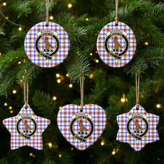 Boswell Modern Tartan Crest Christmas Ceramic Ornament