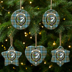 Brisbane Tartan Crest Christmas Ceramic Ornament