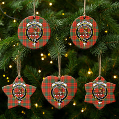 MacAulay Ancient Tartan Crest Christmas Ceramic Ornament
