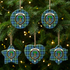 MacEwan Ancient Tartan Crest Christmas Ceramic Ornament