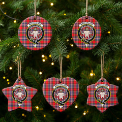 MacFarlane Modern Tartan Crest Christmas Ceramic Ornament