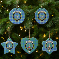 MacIntyre Hunting Ancient Tartan Crest Christmas Ceramic Ornament