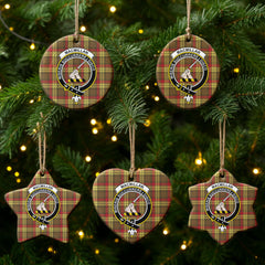 MacMillan Old Weathered Tartan Crest Christmas Ceramic Ornament
