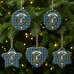 MacRae Hunting Ancient Tartan Crest Christmas Ceramic Ornament