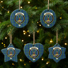 Marshall Tartan Crest Christmas Ceramic Ornament