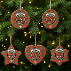 McAulay Ancient Tartan Crest Christmas Ceramic Ornament