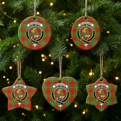 McGregor Modern Tartan Crest Christmas Ceramic Ornament