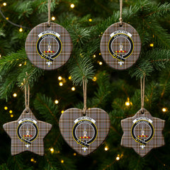 McIntyre Hunting Weathered Tartan Crest Christmas Ceramic Ornament