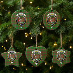 McKinnon Hunting Modern Tartan Crest Christmas Ceramic Ornament