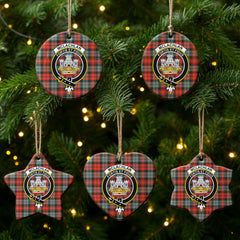 McLachlan Weathered Tartan Crest Christmas Ceramic Ornament