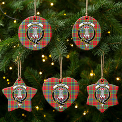 McLean of Duart Modern Tartan Crest Christmas Ceramic Ornament
