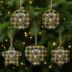 McMillan Old Modern Tartan Crest Christmas Ceramic Ornament