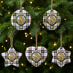 McPherson Dress Modern Tartan Crest Christmas Ceramic Ornament