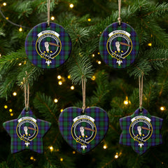 Mitchell Tartan Crest Christmas Ceramic Ornament