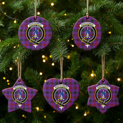 Montgomery Modern Tartan Crest Christmas Ceramic Ornament