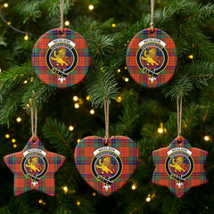 Nicolson Ancient Old Tartan Crest Christmas Ceramic Ornament