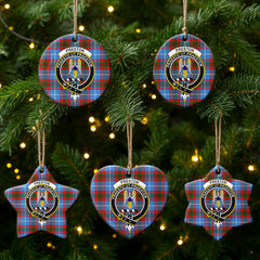 Preston Tartan Crest Christmas Ceramic Ornament