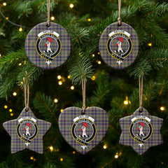 Taylor Weathered Tartan Crest Christmas Ceramic Ornament