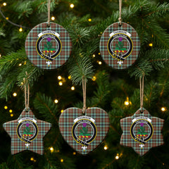 Thomson Hunting Modern Tartan Crest Christmas Ceramic Ornament