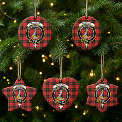Wallace Weathered Tartan Crest Christmas Ceramic Ornament