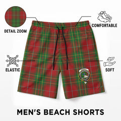 Burnett Tartan Crest Men's Beach Shorts