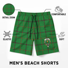 Don Tartan Crest Men's Beach Shorts