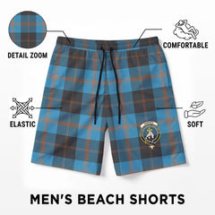 Garden Tartan Crest Men's Beach Shorts