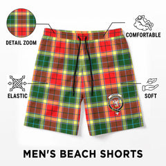 Gibson Tartan Crest Men's Beach Shorts
