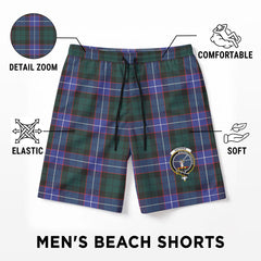 Guthrie Modern Tartan Crest Men's Beach Shorts